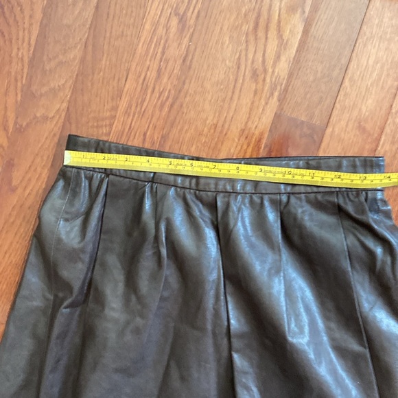 VINCE brown genuine leather skirt XS - Picture 5 of 6